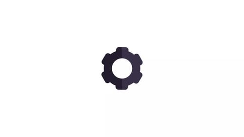 Minimalist Gear Icon Spinning Animation