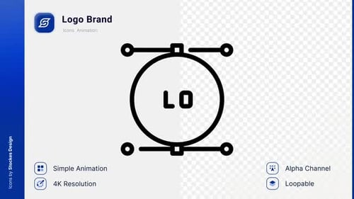 Animated Minimalist Bezier Curve Vector Design Icon