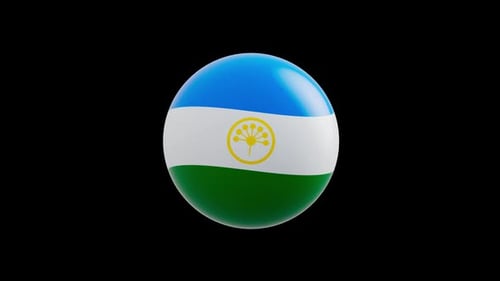 Rotating Bashkortostan Flag Sphere 3D Animation