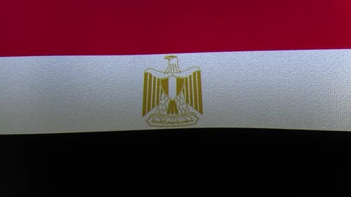 Realistic Waving Fabric Flag of Egypt National Symbol