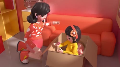 3D-Animation zum Öffnen des Pakets