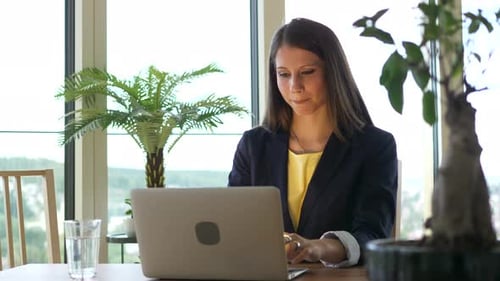 Confident Young Woman Working in Corporate Business Finance Career Job
