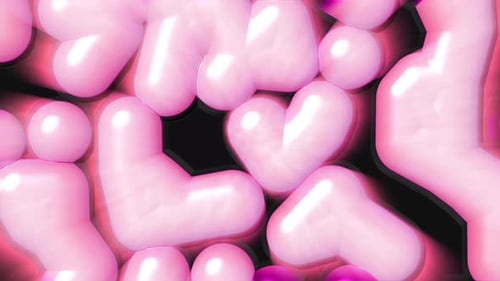 3D-Moleküle mit wechselnden Teilen. Antrag. Flüssigkeit, die Teile von Molekülen aufblitzen
lässt.