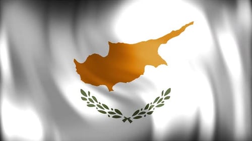 Cyprus National Flag Seamless Loop Waving Animation