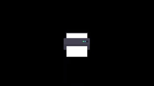 Flat Design Printer Printing Document Icon Animation