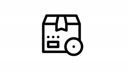 Animated Line Art Box Icon with Check and Cross Marks