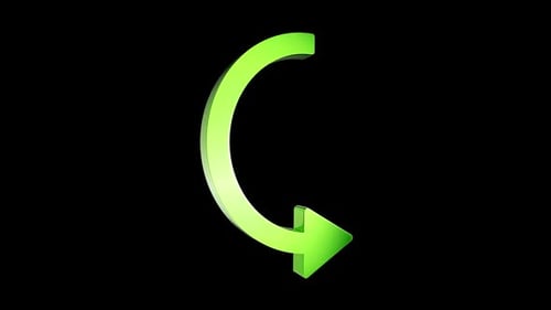 Bucle de iconos de flecha verde en 3D