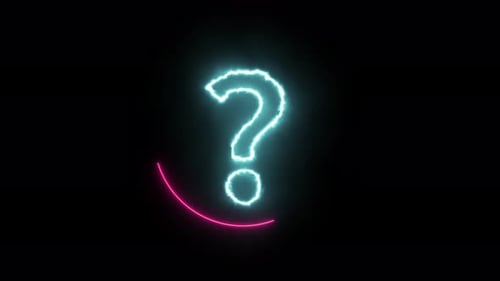 Glowing Neon Question Mark in Rotating Circle Animation