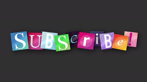 Animated Subscribe Text with Paper Cutout Effect