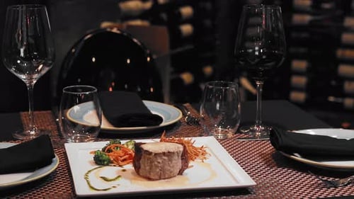 Beef Tenderloin Served in Fine Dining Restaurant