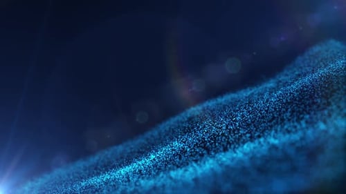 Abstract Blue Particle Wave Fluid Motion Background