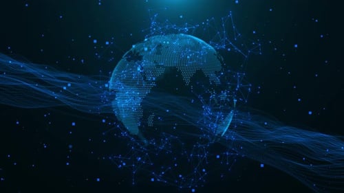 Cybertechnologie Internet Business Global World Network Telecommunications Earth Cryptomonnaie