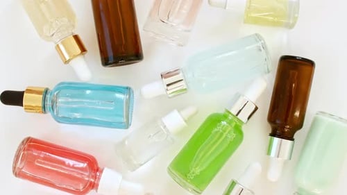 Cosmetic Dropper Bottles in Assorted Colors and Styles