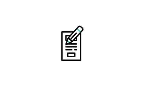 Minimalist Animated Icon of Document Writing with Pencil