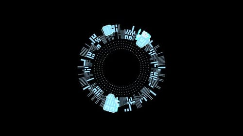 Coleção de interfaces: circuito principal contínuo de rotação de anéis concêntricos na direção inversa para o