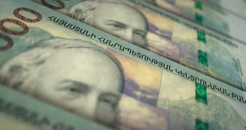 Boucle de surface des billets de banque en drams arméniens