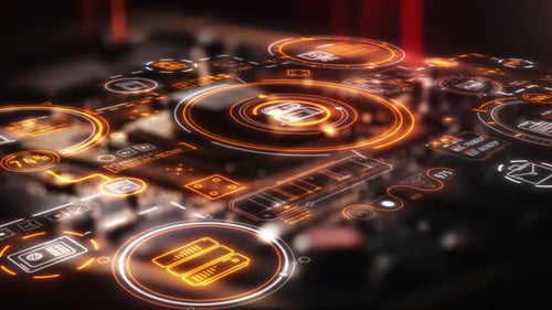 Futuristic Digital Data HUD Interface Background