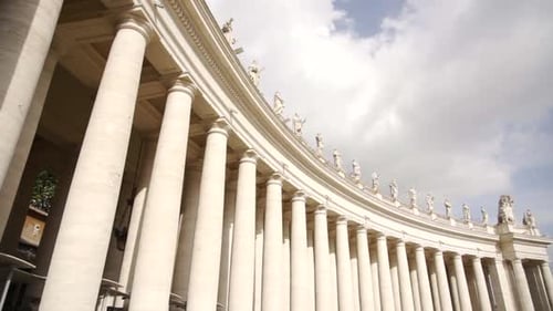 St. Peter's Square Colonnades and Statues in Vatican City