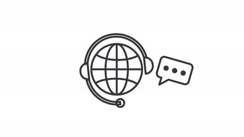 global customer support animated icon