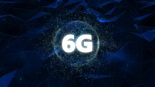 Futuristic Digital 6G Network Technology Connection Background