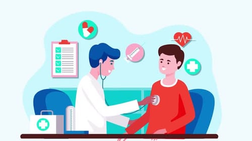 medical consultation in a hospital animation 4k