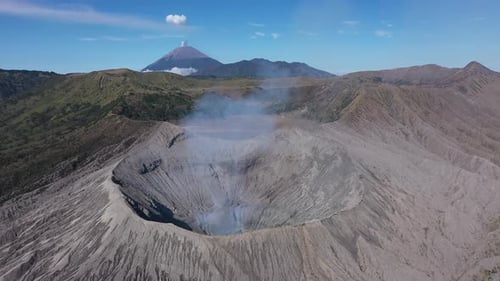Aerial view of Mount Bromo crater, Java, Indonesia