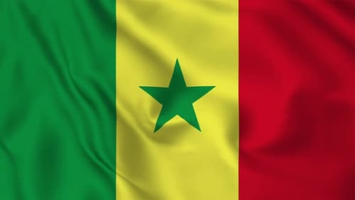 Realistic Waving Senegal Flag Seamless Loop