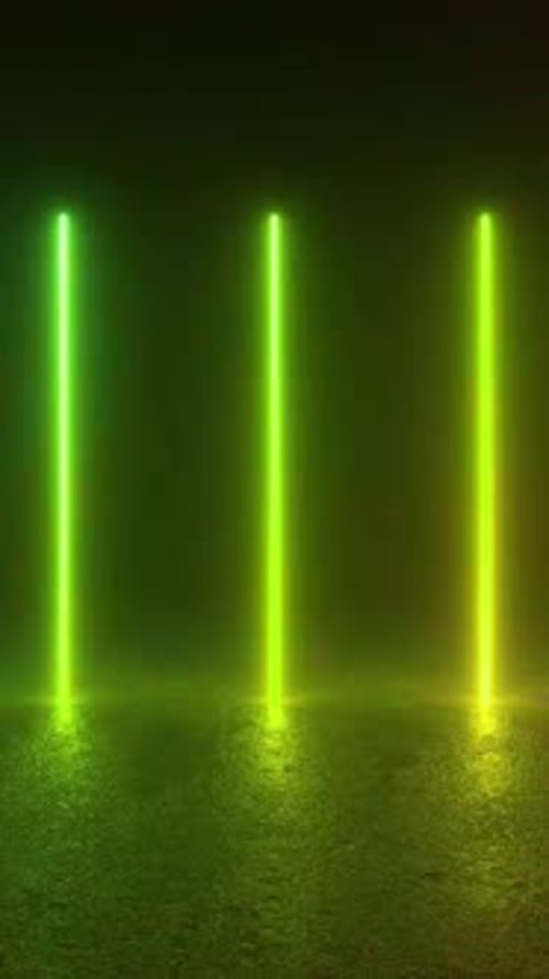 Une rangée de néons qui brillent