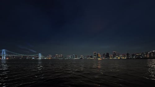 Wide City View with Rainbow Bridge