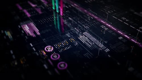 Abstract Fluctuating Line Graph in Futuristic Interface