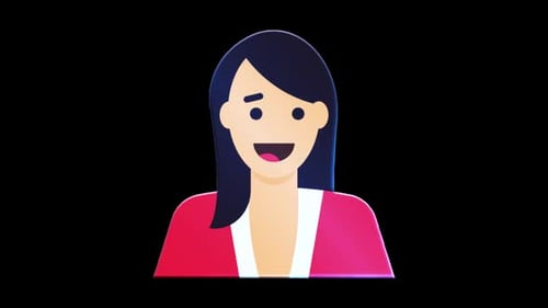 Modern 3D Rotating Female Avatar Animation