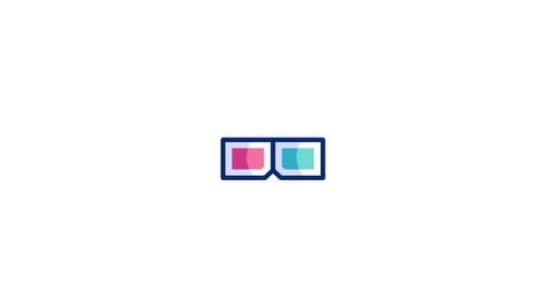 Animated Flat Design 3D Glasses Icon Loop