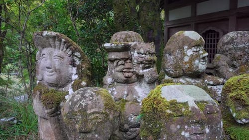 Each statue at the Otagi Nenbutsu-ji temple in Kyoto, Japan has a unique expression, there are sever