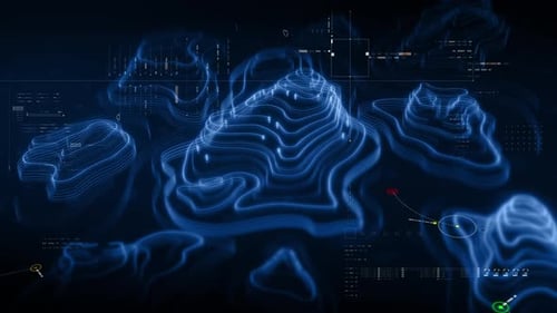 Environnement topographique holographique futuriste Ui 01