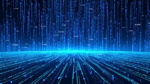 Futuristic Blue Digital Data Flow Background Animation