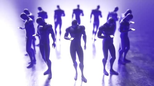 Dépendance au téléphone. Des gens hypnotisés par leur smartphone.