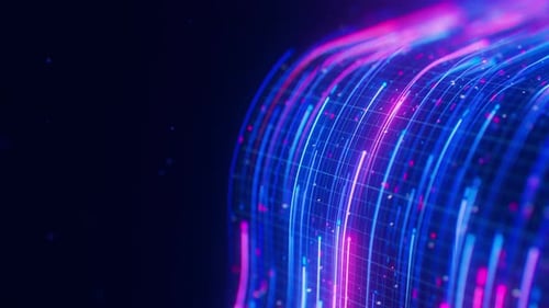 Closeup of Big Data Light Speed Flow Abstract Digital Data Stream of Quantum Computing Cyberspace of