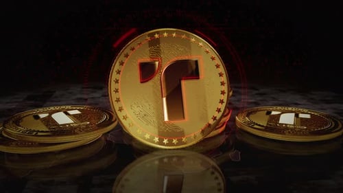 Futuristic Gold TUSD Coin Spinning Digital Animation