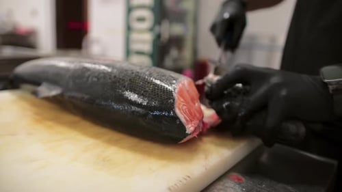 Fresh Fish Preparation For The Restaurant