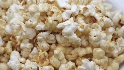 Movie Popcorn Rotating Close Up