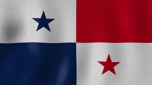 Seamlessly Waving Panama Flag Loop Animation