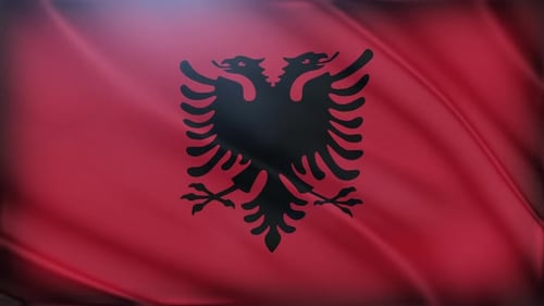 Dynamic Albanian Flag Waving Background Animation
