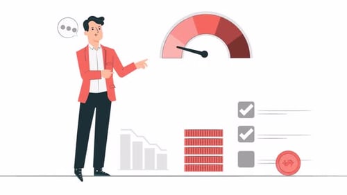 Business Performance Analysis Flat Design Animated Metrics