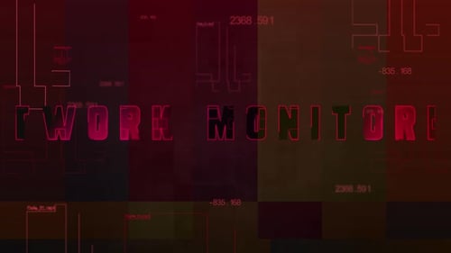 Futuristic Glitch Digital Network Monitoring Text Reveal Animation