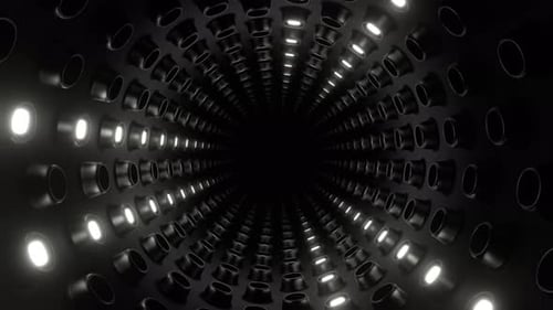 White Cylindrical Strobe Tunnel Background Vj Loop In 4K