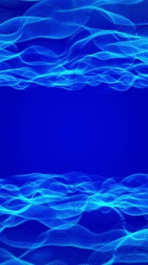 Vertikaler blauer abstrakter digitaler Partikelwellenfluss, nahtlose Technologie, Bewegungshintergrund