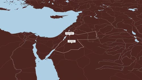 3D Map Zoom Reveal of Jordan and Amman
