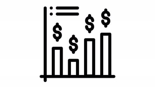 Minimalist Animated Bar Chart Graph with Growing Columns