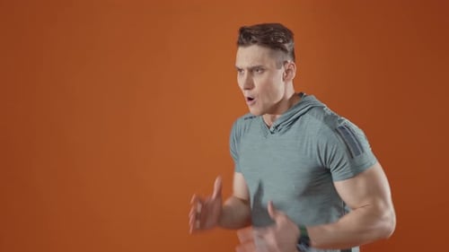 Young athlete training in the gym