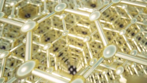 Golden Abstract 3D Network Science Technology Animation